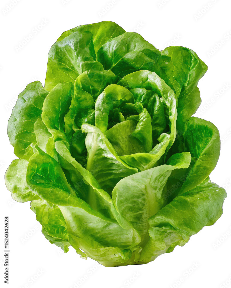 Close-up of a head of green leaf lettuce Close-up of a head of green leaf lettuce