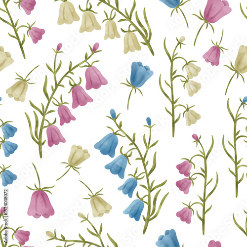 Lovely and Beautiful Spring Flowers Pattern for Fabric, Wallpaper, and More