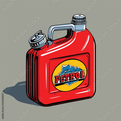 comic style vector petrol can for graphic design purposes