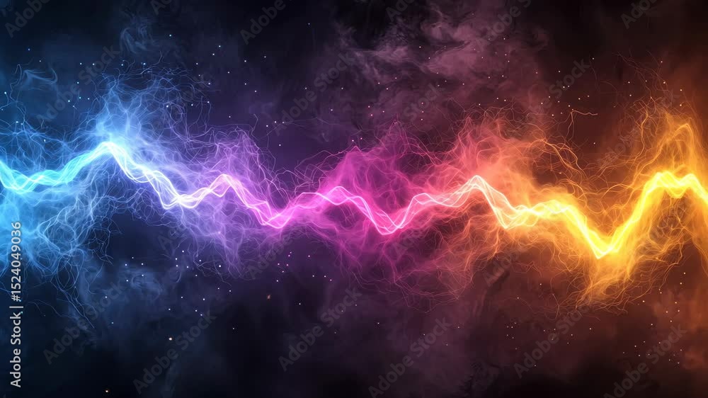 Colorful electric waves create vibrant abstract background filled with energy and dynamic motion. Colorful electric waves create vibrant abstract background filled with energy and dynamic motion.