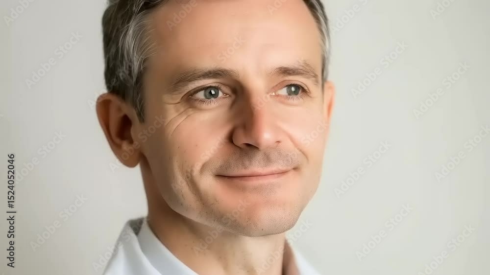 Portrait of a Calm and Confident Middle-Aged Male Doctor in a White Coat Portrait of a Calm and Confident Middle-Aged Male Doctor in a White Coat