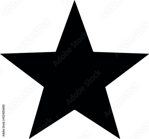 Simple black star shape isolated white background graphic design element icon five dark clean sharp solid image