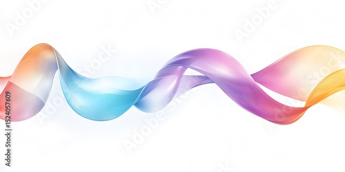 Abstract ribbon with gradient color dynamically curves and flows creating a mesmerizing effect of color transitions.
