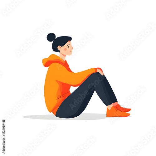 young woman sit up exercise 