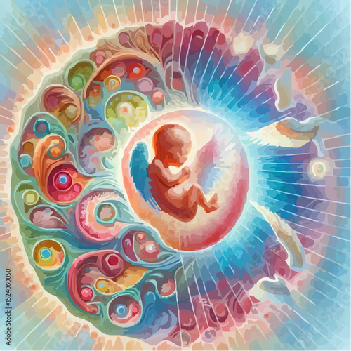 digital art of a baby protected in the womb 77