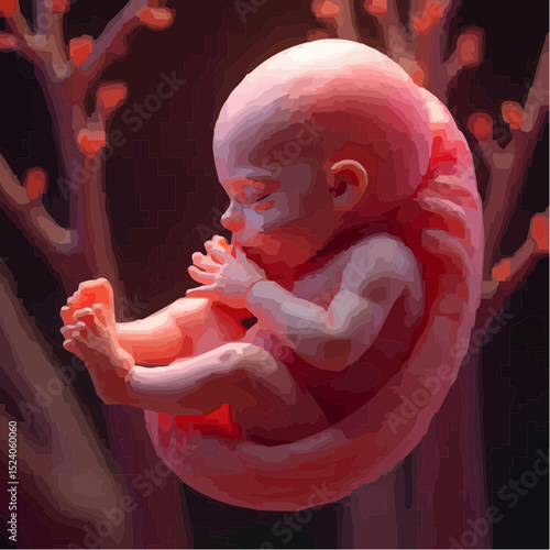 digital art of a baby protected in the womb 75