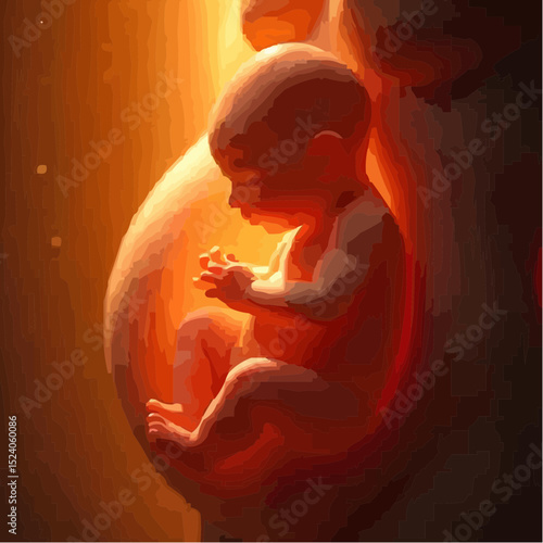 digital art of a baby protected in the womb 70