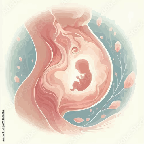 a comfortable baby in its mother's womb 87