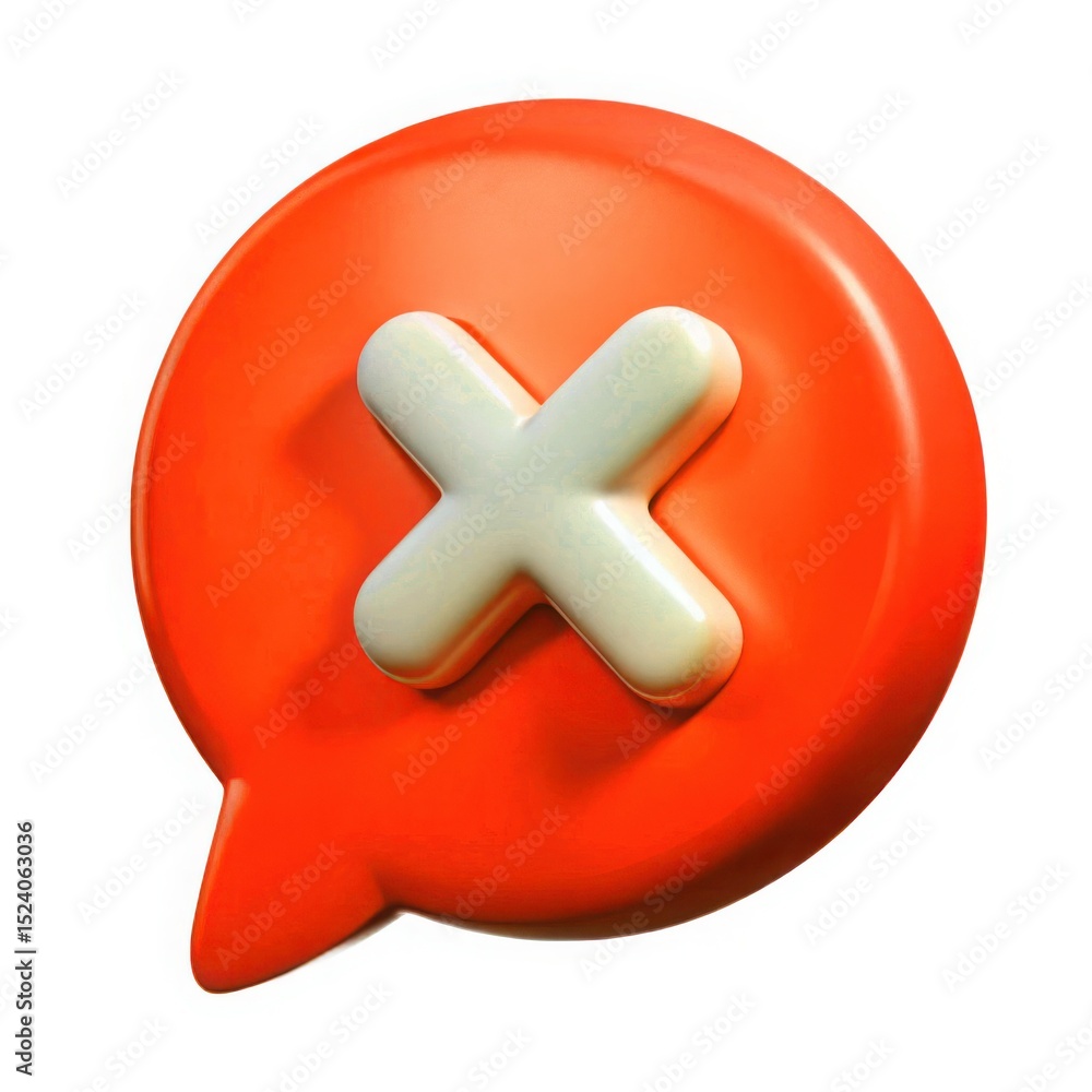 Obraz premium Orange error message cancel icon notification design element