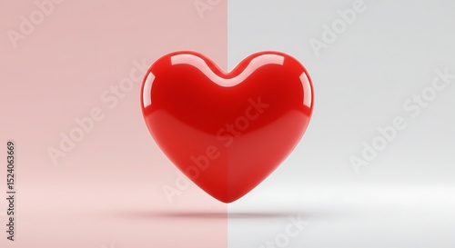 Wallpaper Mural Glossy Red Heart Shape Love, Romance, Valentine's Day Symbol Torontodigital.ca