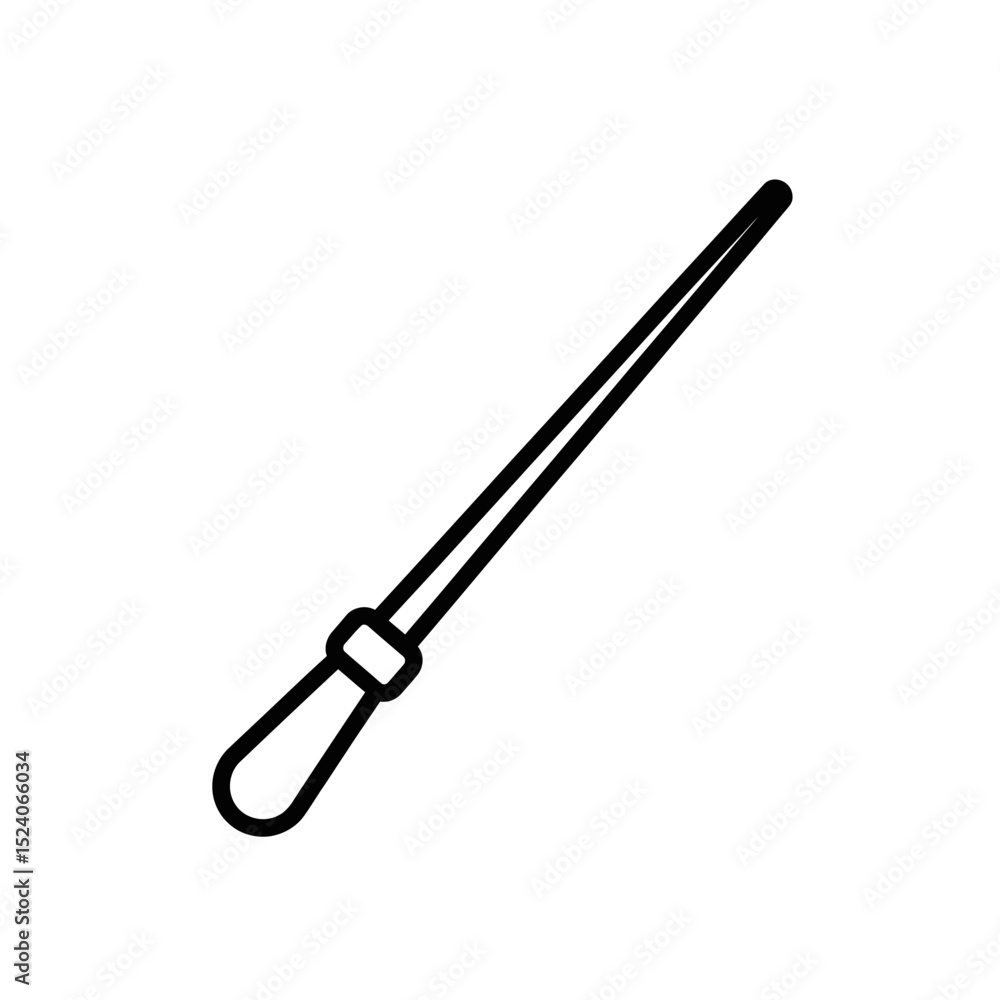 Vector icon of a magic wand representing magic and fantasy Vector icon of a magic wand representing magic and fantasy