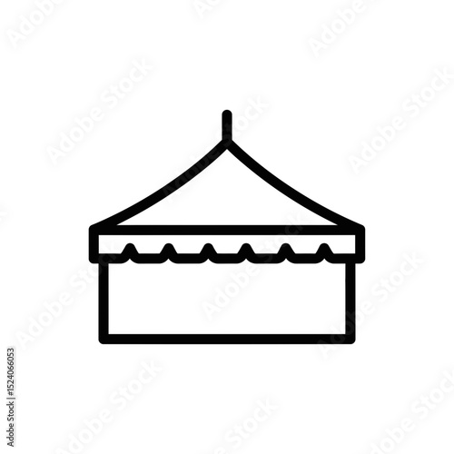 Vector icon of a tent with a decorative canopy