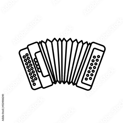 Vector icon of an accordion instrument in a simple design