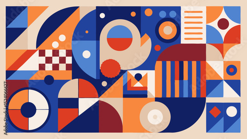 Abstract geometric composition with shapes and colors