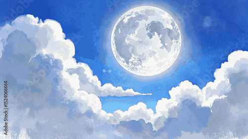 Luna's Gaze full moon isolated watercolor vector illustration svg