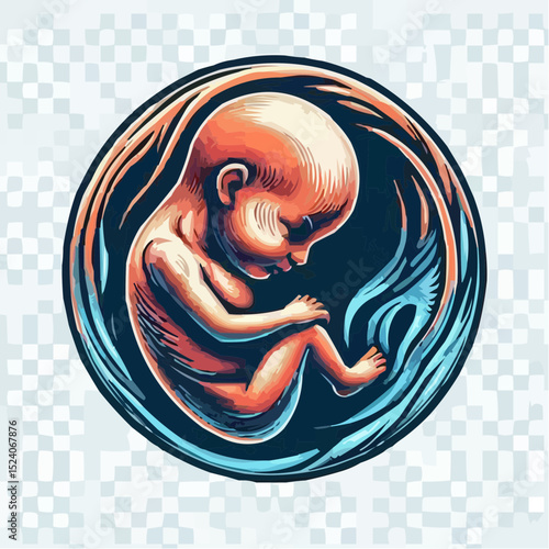 a comfortable baby in its mother's womb 74