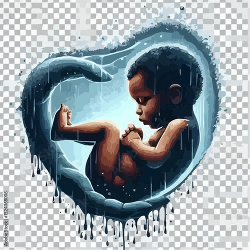 a comfortable baby in its mother's womb 59
