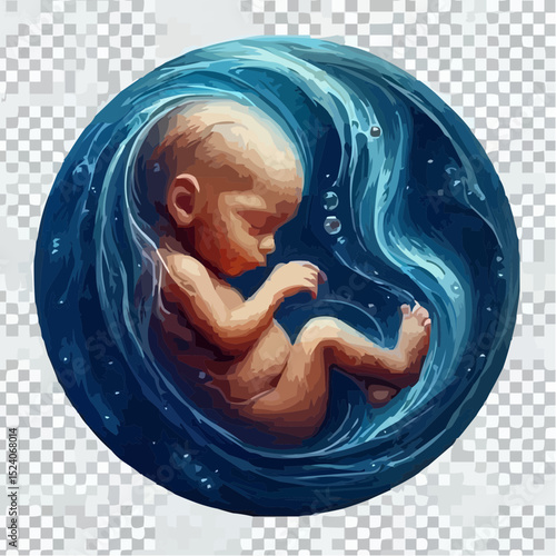 a comfortable baby in its mother's womb 57
