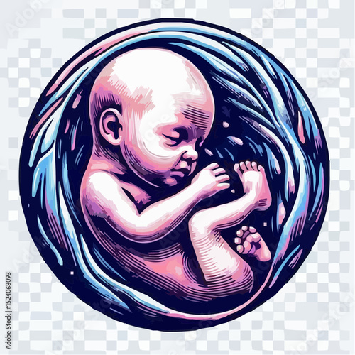 a comfortable baby in its mother's womb 52