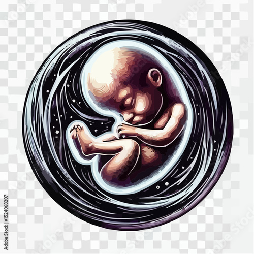a comfortable baby in its mother's womb 34