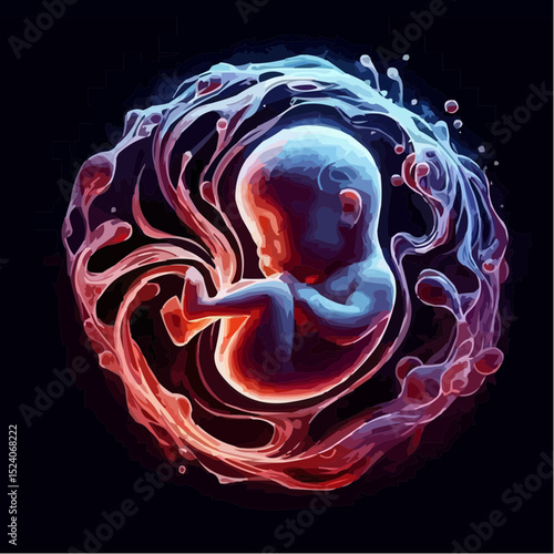 a comfortable baby in its mother's womb 33