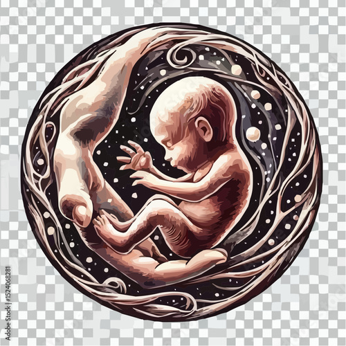 a comfortable baby in its mother's womb 25