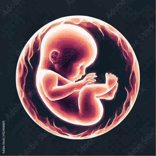 
digital art showing a fetus in the womb 91