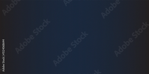 Modern blue abstract background, the look of stainless steel, circular lines on a blue background. Vector Illustration