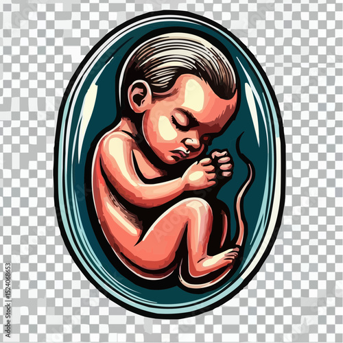 
digital art showing a fetus in the womb 90