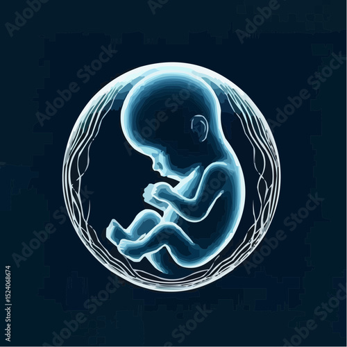 
digital art showing a fetus in the womb 88