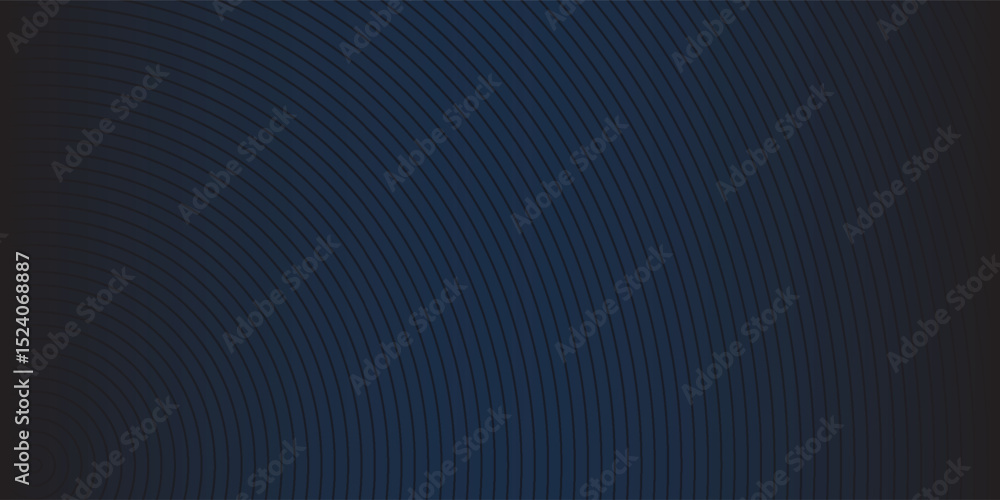 Fototapeta premium Modern blue abstract background, the look of stainless steel, circular lines on a blue background. Vector Illustration