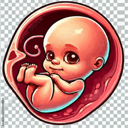 
digital art showing a fetus in the womb 76