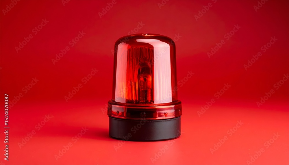 Obraz premium Red alert light over red background