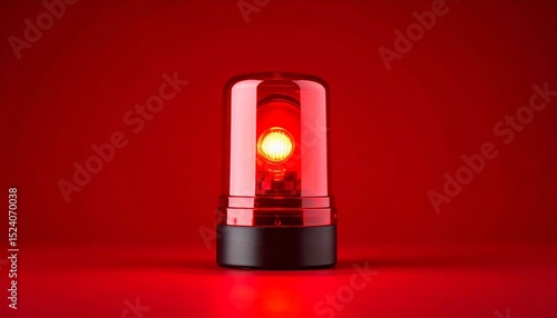 Red alert light over red background