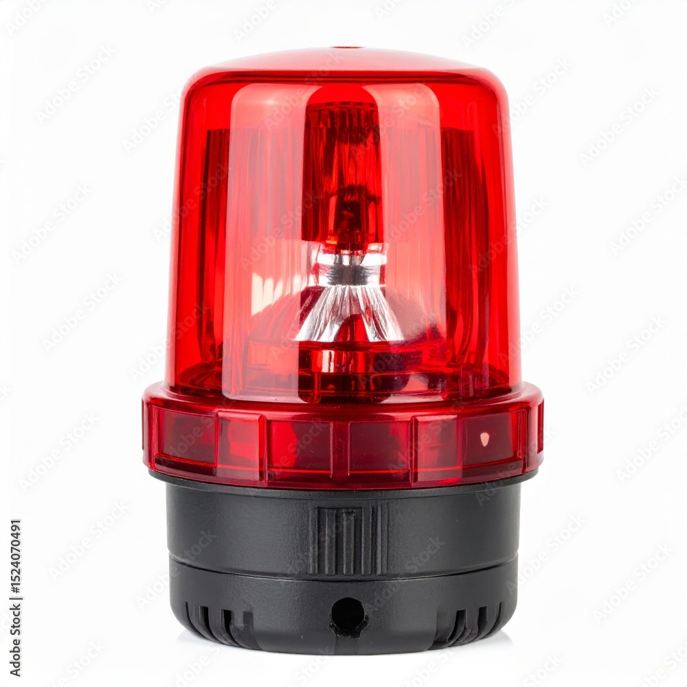 Obraz premium Red alert light over white background