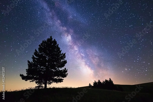 Lying under a starry sky to admire the beauty of the universe