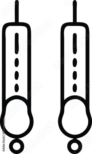  icon set two vertical toggle switches isolated on white background