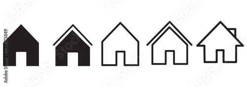 House symbol. House set icon. Home flat icon set vector illustration