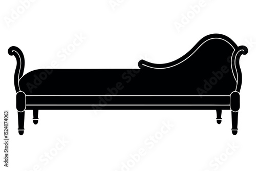      Daybed icon silhouette vector illustration.

