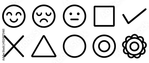 評価やレビューに使えるアイコンイラストセット（黒）