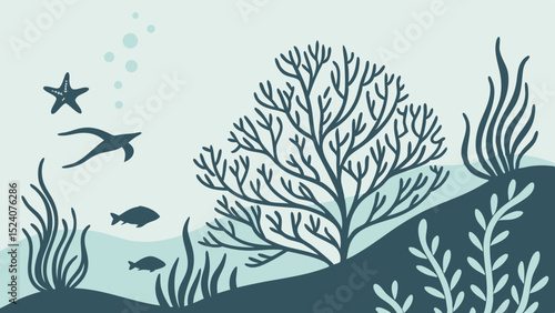 Abstract floral background with birds and seasonal nature elements in vintage vector style