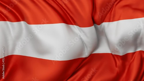 Austria flag swaying in the wind, endless cycled loop video background