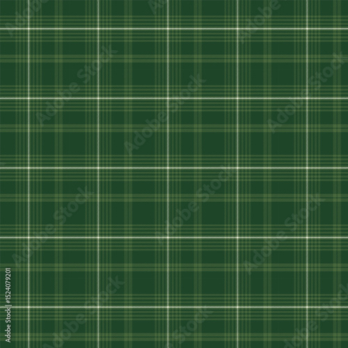 Plaid with twill weave repeat pattern.Checkered tartan gingham seamless pattern in green.Geometric graphic vector illustration background design for fabric and prints.Christmas pattern.