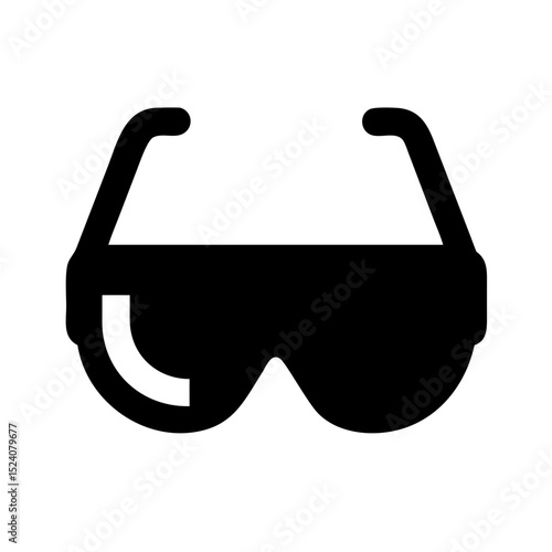 Black safety goggles icon flat vector lab gear for science experiments