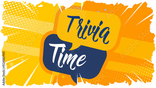 Trivia time — colorful banner, poster — vector illustration