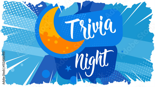 Trivia night — colorful banner, poster — vector illustration
