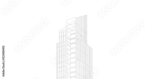Architectural Drawing of a Modern Skyscraper