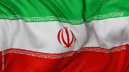 Iran or Persia flag swaying in the wind, endless cycled loop video background