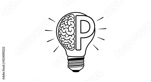 Illuminated Brain Lightbulb Concept