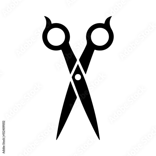 Black Outline Illustration of Scissors